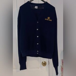Vintage Notre Dame Cardigan w/ Iconic Embroidered Logo
